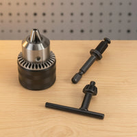 Drill Chuck with Hex Shank Knurled Drill Chuck Adapter Tool Metal Heavy Duty for Diyers, Home Improvement, Workshops