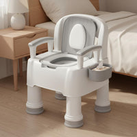 Bedside Commode Chair Non Slip Feet Adult Toilet Chair Adjustable Height Bedside Commode for Women, Indoor