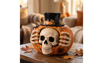 Skull-Faced Candy Jar Spooky Treat Jar Seasonal Container Festive for Entryway