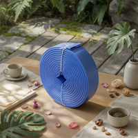 Flat Hose Ribbed Lay-Flat Hose Yard Watering Woven-Looking Garden Supply Coiled Roll