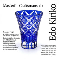 Kiriko-style Glass Sake Set, Sunflower Blue