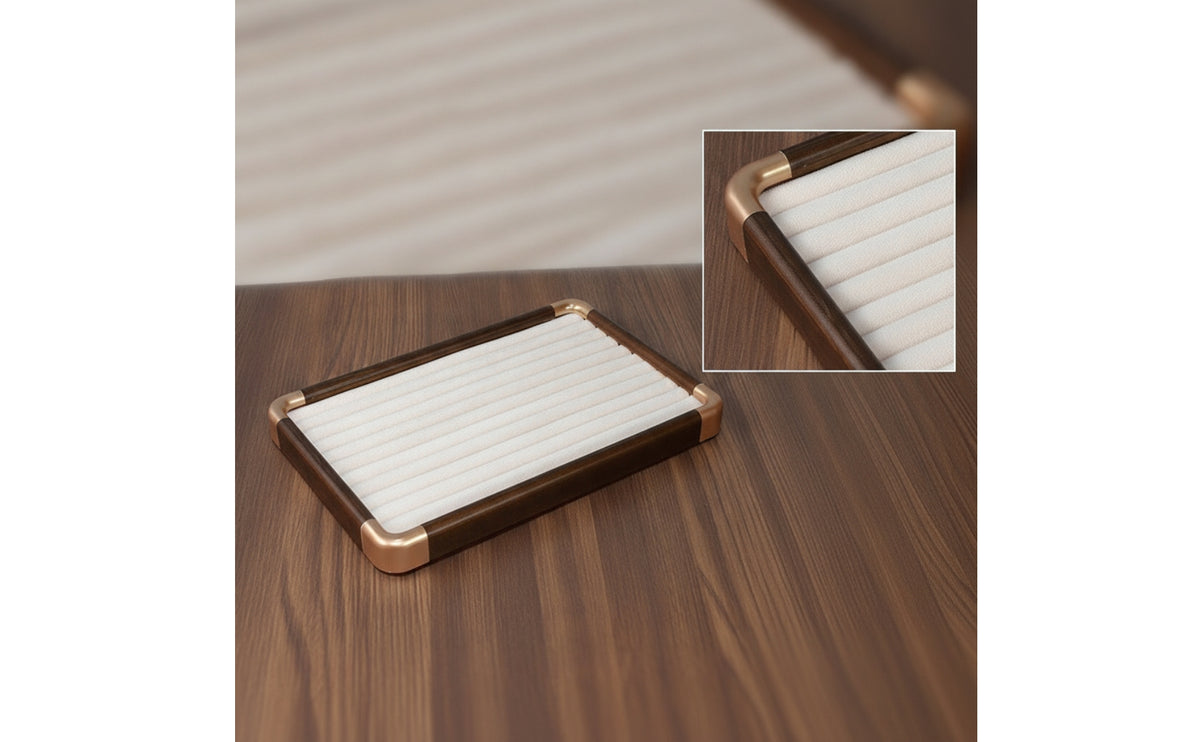 Jewelry Display Tray Wood-Grain Jewelry Organizer Tray for Boutique Counter