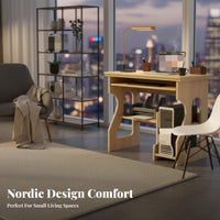 Desk with Storage Shelves sturdy Wood Computer Table Space Saving for Students