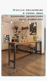 吧台桌家用阳台休闲小吧台靠墙长条窄桌奶茶店简约桌椅套装高桶 【矮款】120*40*75-加厚5cm台面加粗4cm桌腿、修长桌面 厚重面板