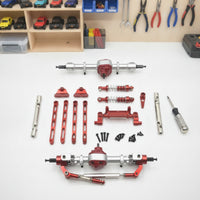 RC Axle Kit with Shock Absorbers Heavy-Duty Front and Rear Axle Set Easy to Install RC Car Axles for Builders