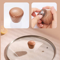 Wooden Pot Lid Handle Solid Wood Kitchen Hardware Easy to Install