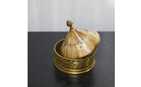 Jewelry Box with Brass Base Lidded Decorative Jewelry Box Small for Collectors