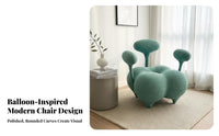Nordic Aesthetic Upholstered Balloon Chair Modern Design Upholstered Accent Chair signature design Single Sofa Statement Piece for Interior Designers, Young Adults, Homeowners, Living Room, Studio Apartment, studying corner, Lounge Area