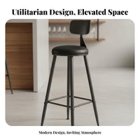 Upholstered Counter Stool with Backrest Light Luxury Design Bar Chair mechanical design Easy to Assemble for Adults, Dining Room