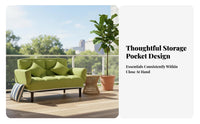 Armless Two-Seater Floor Sofa Removable and cleanable Cover Armless 2-Seater Settee inviting Feel dense Sponge Filling