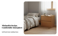 Two-Drawer Nightstand Nordic Design Bedside Cabinet Minimalist aesthetic for Adults