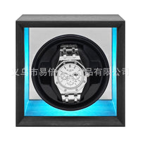 Single Watch Winder with Floating Light Effect, Transparent Visible, Cyber Style, Ambient Light