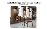 Upholstered Wooden Side Chair Nordic Design Stackable Wooden Frame Chair Space-Saving Fully Assembled for Hoteliers, Hotel, Cafe