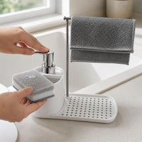 Manual Press Soap Dispenser with Sponge Holder for Kitchen Sink