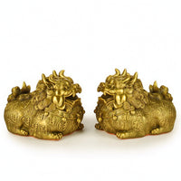 Brass Pixiu Ornaments Chinese-Style Figurines Feng Shui for Office