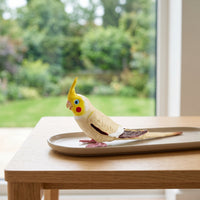 Molded Cockatiel Figurine Wildlife-Inspired Cockatiel Model Lightweight Parrot Figurine Miniature for Collectors, Hobbyists, Diorama, Desk Decoration, Shelf Display
