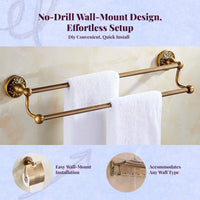 European wall-mounted antique aluminum towel rack organizer