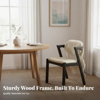 Z-Shaped Side Chair Sturdy Wood Construction Seating Furniture Nordic Design Ergonomic Spine Supportrest for Dining Room, Cafe