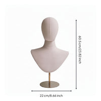 Mannequin Display Stand Linen-Textured Half Body Mannequin Removable Dress Form for Showroom, Countertop