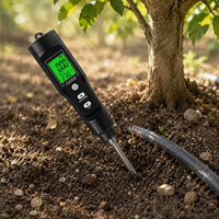 2-in-1 Soil EC Meter Black Plastic Body Soil EC Meter Quick Accurate Measurement
