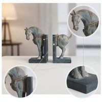 Horse Bookends Vintage Decorative Bookends Decor for Bookshelf, Library