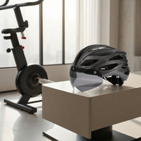 Shock-Absorbing Bike Helmet with Visor Ventilated Bike Helmet with Sun Visor Adjustable Lightweight for Cyclists, Commuters
