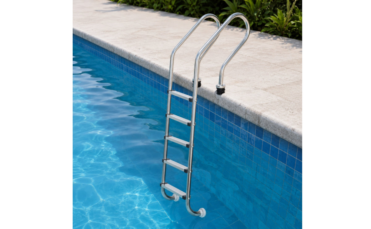 5-Step Pool Ladder Resistant Stainless Steel Pool Ladder Heavy Duty for Hotels, in-Ground Pools