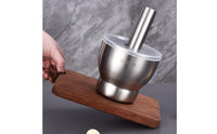 Stainless Steel Mortar and Pestle Set Heavy Duty Construction Stainless Steel Mortar and Pestle Non-Porous Surface Manual Garlic Crusher Bowl