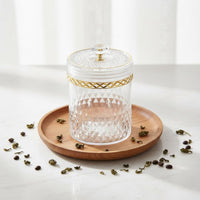 Sealed Jar Set Airtight Tea Storage Jar Golden Finish for Kitchen
