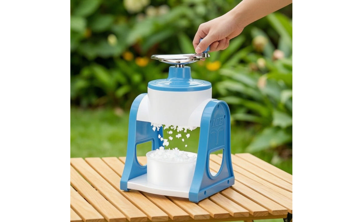 Compact Hand-Crank Ice Shaver Countertop Manual Ice Shaver Portable Snow Cone Machine Lightweight for Kitchen, Home