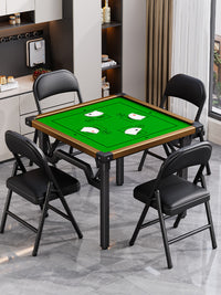 可折叠麻将桌子不挡腿打牌掼蛋桌家用吃饭两用棋牌桌简易四方桌子