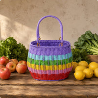 Oval Storage Basket Woven Basket Open Top