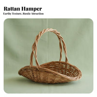 Fruit Picking Basket Hand-Woven Handled Gathering Basket Handmade for outdoor mealkers