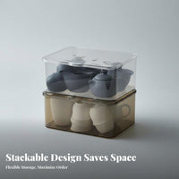 Lidded & tea beverage Set Box particleproof countertop Organizer Transparent Design for Pantry