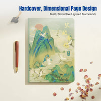 Chinese Design Dimensional Hardcover Notebook, Student Use, Graduation Gift, Retro Style, Thick Paper, Portable Planner