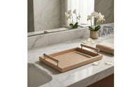 Rectangular Decorative Tray with Handles Raised Sides Tableware Easy to Clean