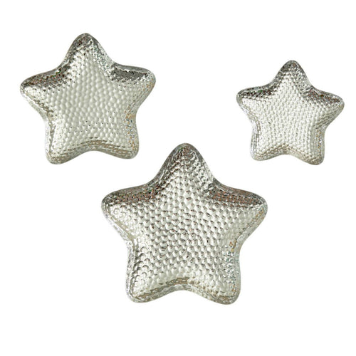 3 Pieces Wrought Iron Tray Raised Edges Star-Shaped Tray Ornamental