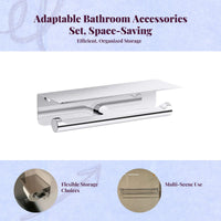 Wall Mounted Towel Rack, No-Drill, Rustproof Organizer