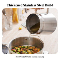 Stainless Steel Oil Strainer Pot Large Capacity Strain Can Meat Pan Drippings Container with Strainer