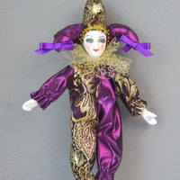 Pierrot Clown Doll Poseable Limbs Tearful Clown Doll Movable Joints Articulated Harlequin Figure for Collectors