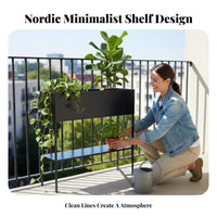 2-Tier Plant Stand Nordic design Outdoor Furnishing Weather-Resistant for Balcony