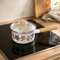 Infant Meals Pot Induction Compatible Enameled Pan Easy to Clean for Infants