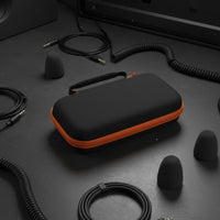 Portable EVA Audio Device Carrying Case Shockproof Hard Shell Audio Device Bag Zippered Mesh Pocket Electronics Accessory for On Stage