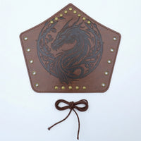 Leather Bracer Medieval Leather Wrist Cuff Arm Guard with Laces Lace-up Bracers Embossed for Cosplayers, Historical Fairs