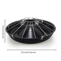 Round Piglet Feeding Trough Anti-Rooting Pig Feeder with Wire Guard Piglet Feeder with Metal Frame for Pigs