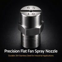 1/4 Inch Stainless Steel Flat Nozzle, Pressure Spray Nozzle, HVVL Flat Spray Head for Cleaning, Unif - Image 2