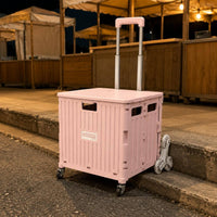 Pull Rod Portable Utility Wagon Wheeled Foldable Wagon with Wheels Foldable Utility Carrier for Market Stall, Shopping