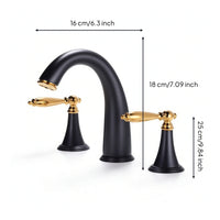 Two Handle Washroom Faucet Deck Mounted Split Style Faucet Sturdy for Vanity