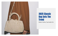 2025 Fall Winter Suede Underarm Bag, Classic Bowling Tote, Large Capacity, Relaxed Design