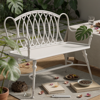 Garden Bench with Armrests Vintage Metal Bench Antique-Look Furniture for Homeowners, Gardeners, Entryway